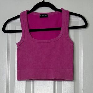 ✨ DYNAMIC Ribbed Stretch Crop Tank – Fuchsia Pink NWOT One Size